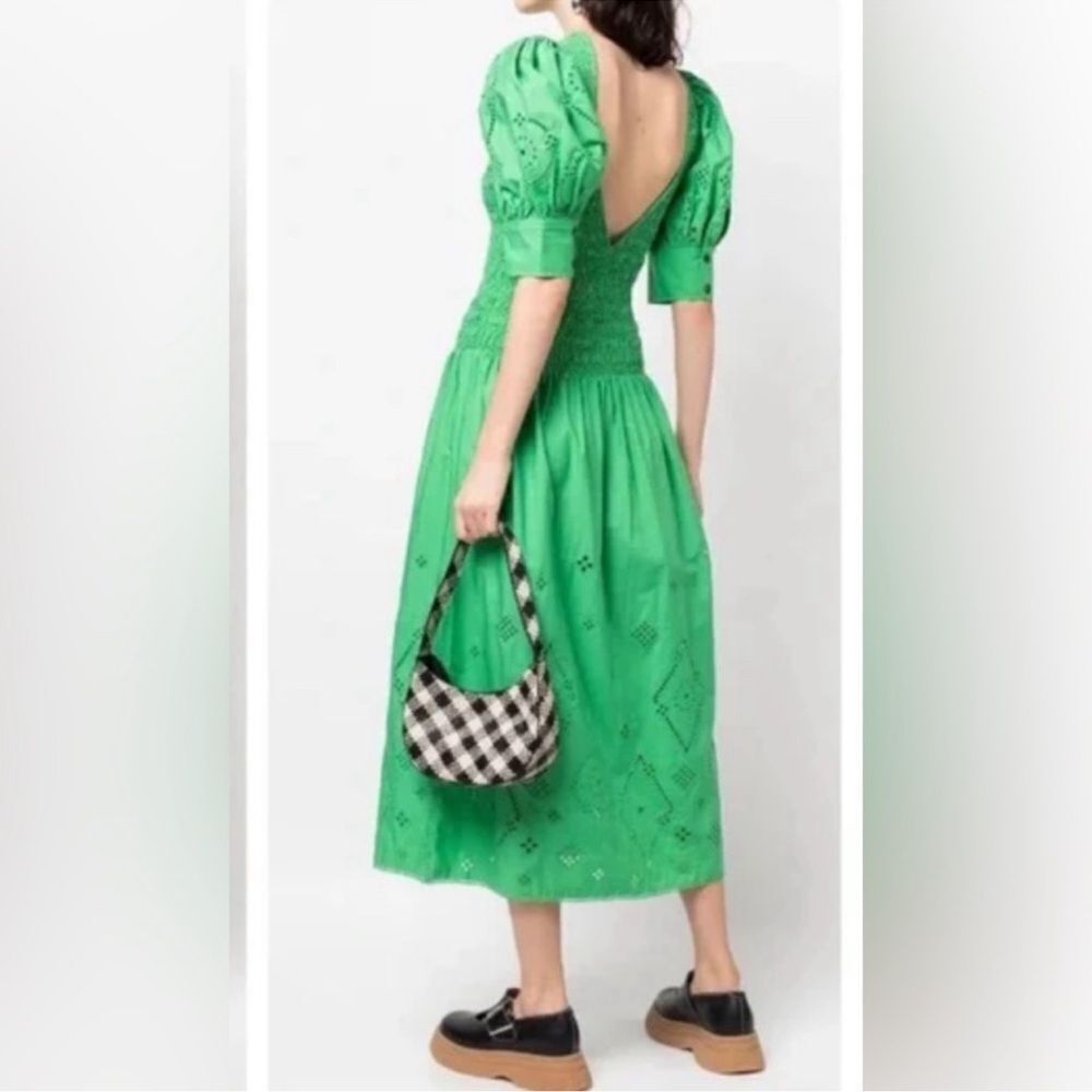 Ganni Green Midi Dress
